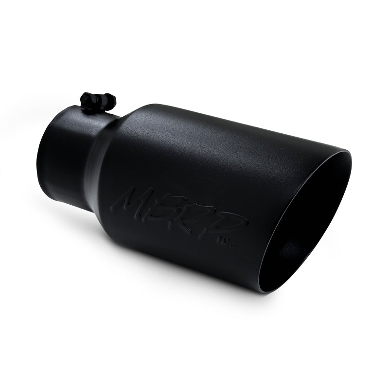 MBRP Black Coated Tip; 6 OD Dual Wall Angled 4 inlet 12 length T5072BLK