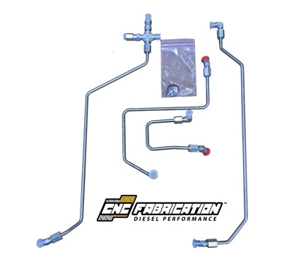 98.5-03 Ford Powerstroke 7.3L CNC Fabrication 4 Line Feed Fuel Line Kit T4 Mount Turbo Setups