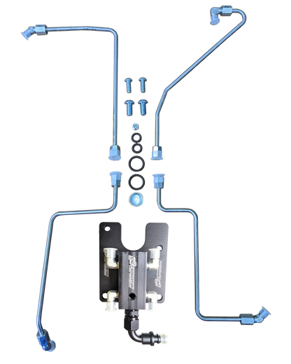 94.5-99 Valley Mount Fuel Line Kit For Stock Turbo Black CNC Fabrication