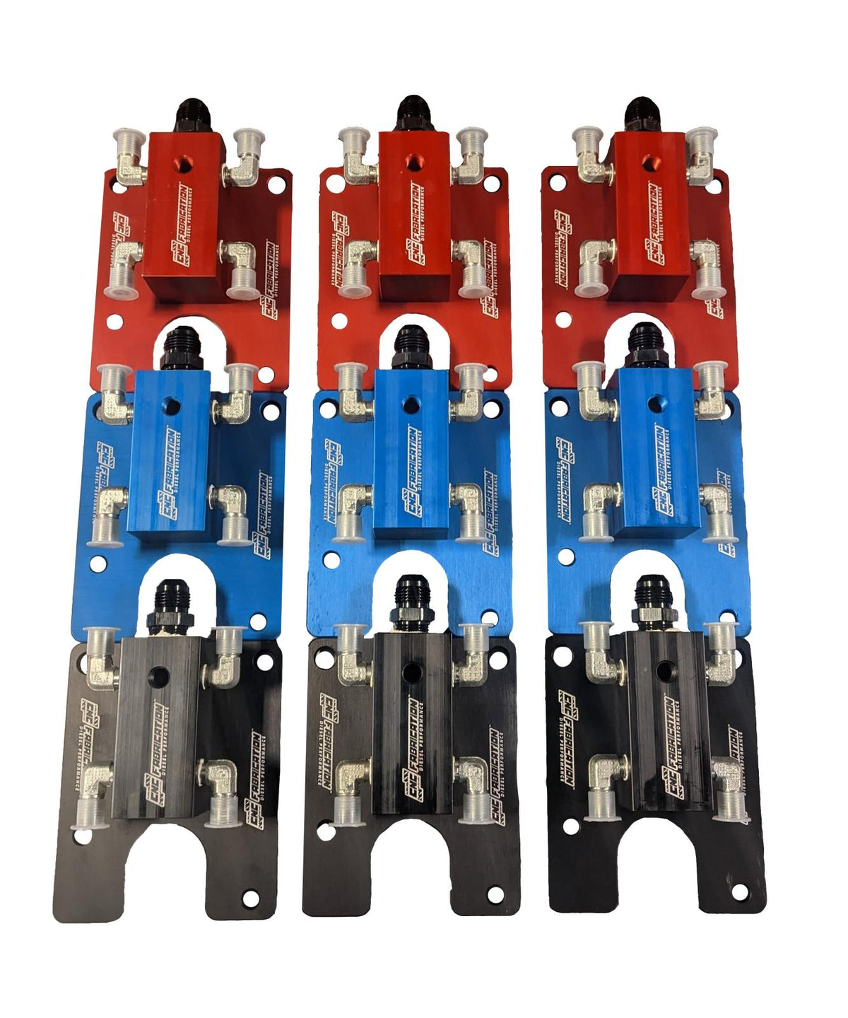 Late 99-03 Ford Powerstroke 7.3L 4 Line Feed Fuel Line Kit Blue Fuel Block CNC Fabrication