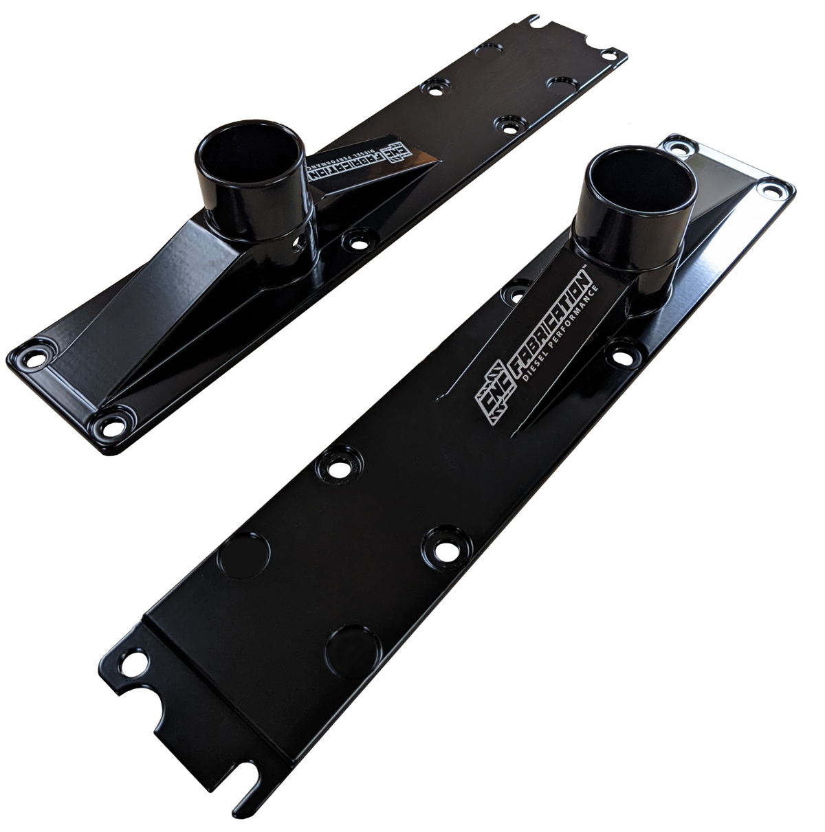 94.5-95 7.3L 2 Inch 8 Bolt Billet Intake Plenums Black CNC Fabrication