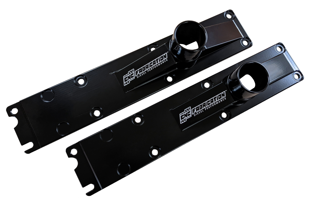 94.5-95 7.3L 2 Inch 8 Bolt Billet Intake Plenums Black CNC Fabrication
