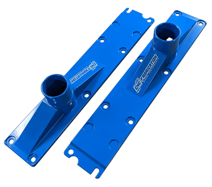 94.5-95 7.3L 2 Inch 8 Bolt Billet Intake Plenums Blue CNC Fabrication