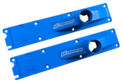 94.5-95 7.3L 2 Inch 8 Bolt Billet Intake Plenums Blue CNC Fabrication
