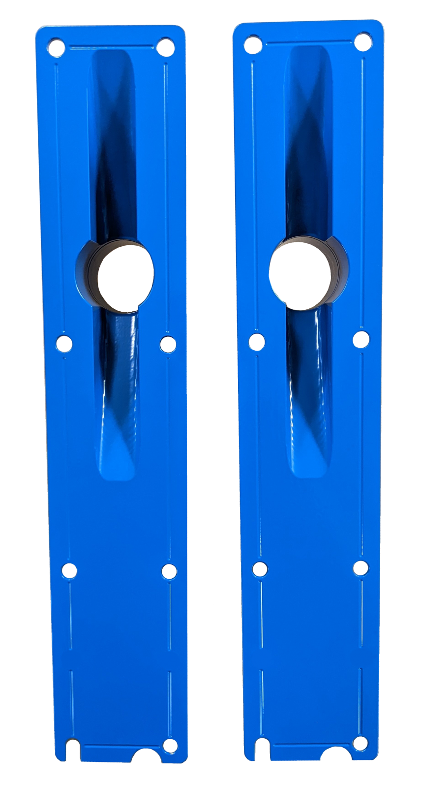 94.5-95 7.3L 2 Inch 8 Bolt Billet Intake Plenums Blue CNC Fabrication