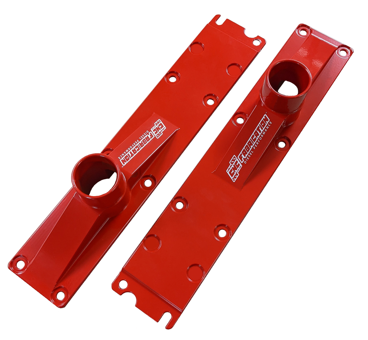 94.5-95 7.3L 2 Inch 8 Bolt Billet Intake Plenums Red CNC Fabrication
