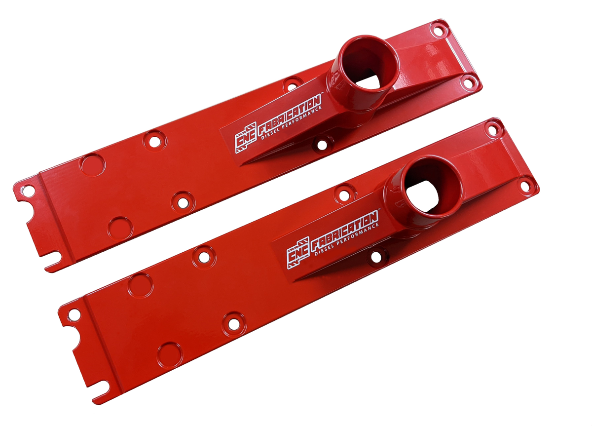 94.5-95 7.3L 2 Inch 8 Bolt Billet Intake Plenums Red CNC Fabrication