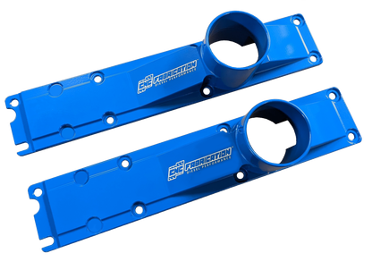 94.5-95 7.3L 3 Inch 8 Bolt Billet Intake Plenums Blue CNC Fabrication