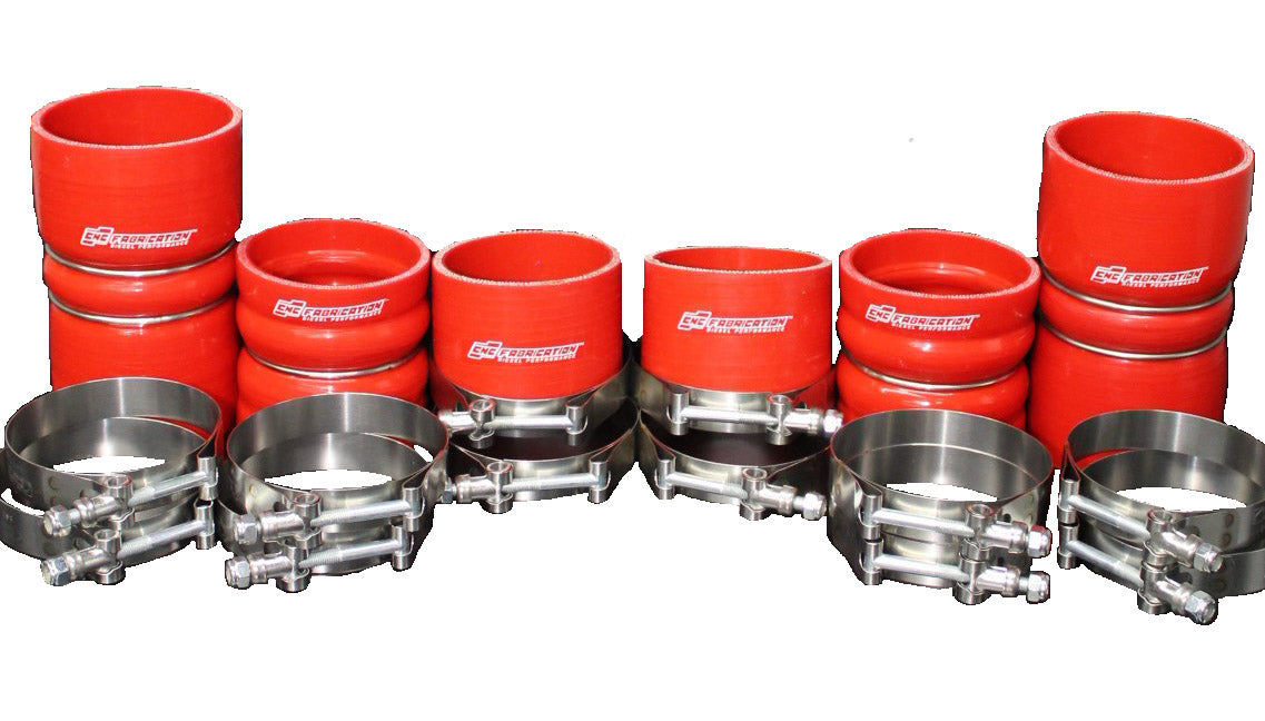 99.5-03 Ford Powerstroke 7.3L Charge Air Cooler Boot Kit Red CNC Fabrication