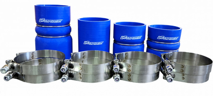 08-10 6.4L Charge Air Cooler Boot Kit With Clamps Blue CNC Fabrication