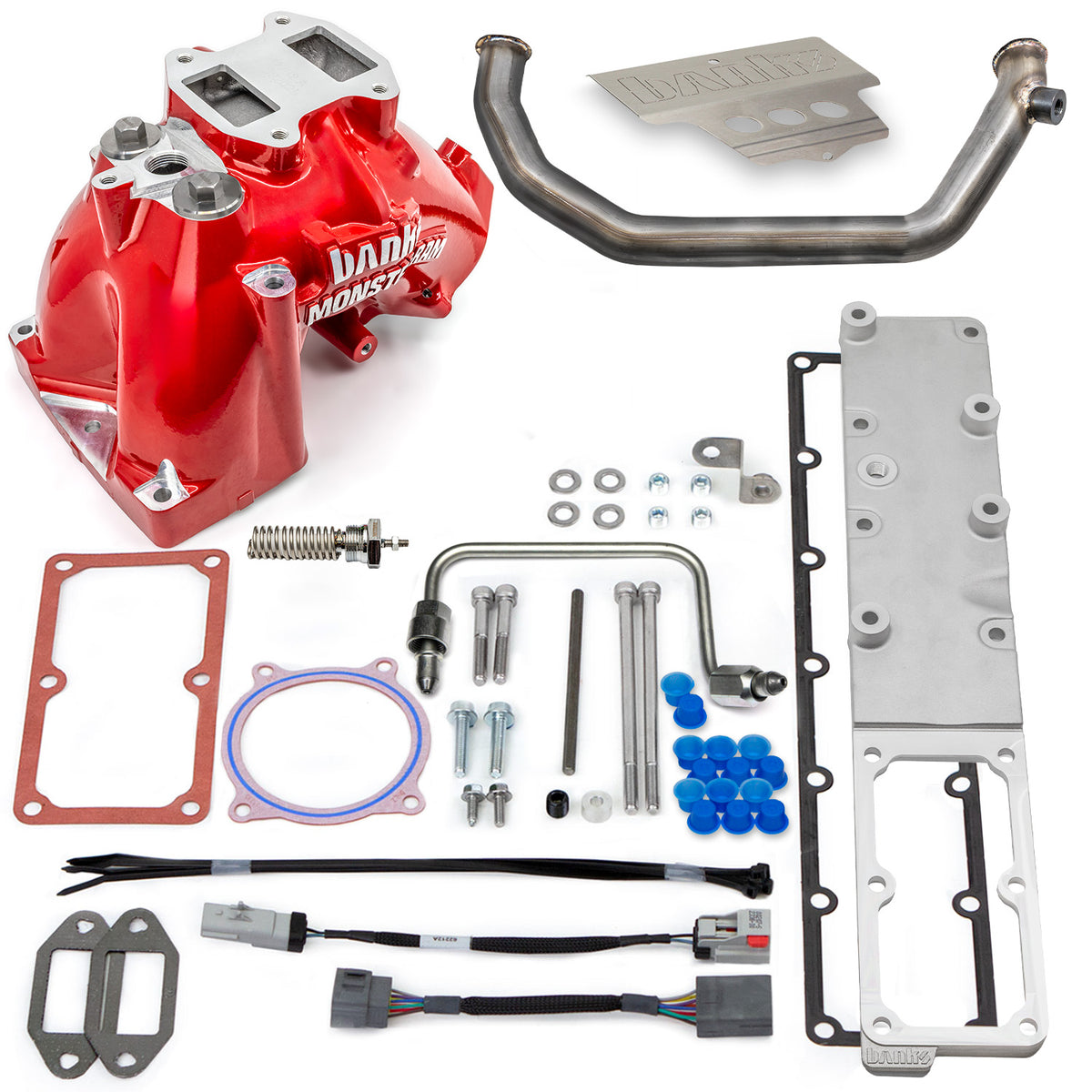 Monster-Ram Intake 2007.5-12 RAM 3500-5500 Chassis Cab 6.7L Red Powdercoat Banks Power