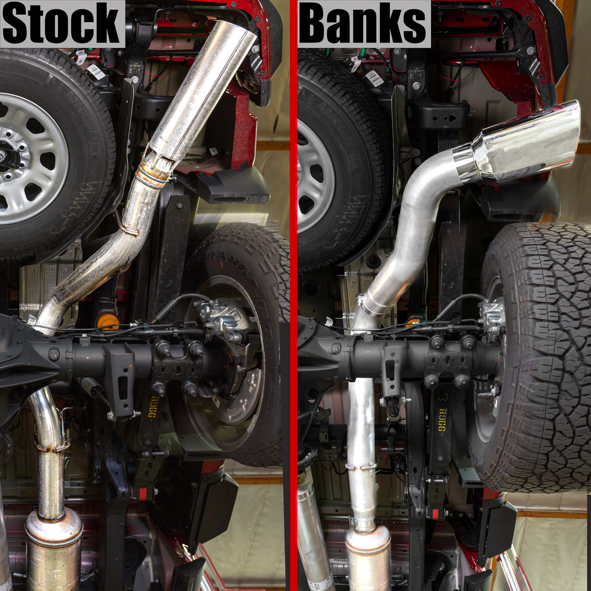 Monster Exhaust System 5-inch Single Exit Chrome Tip 2020-2022 Chevy/GMC 2500/3500 Duramax 6.6L L5P Banks Power