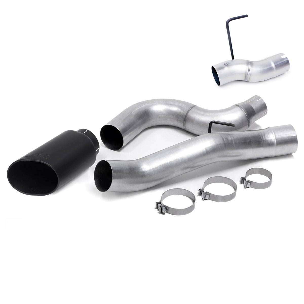 Monster Exhaust System 5-inch Single Exit Cerakote Black Tip for 13-18 Ram 2500/3500 6.7L Cummins Mega-Cab SB Banks Power