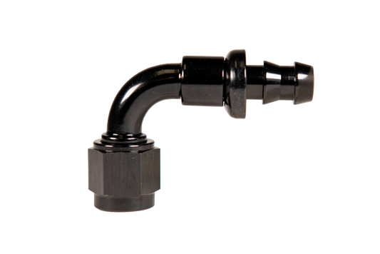 -8 90 Degree to Hose Barb Black Fleece Performance
