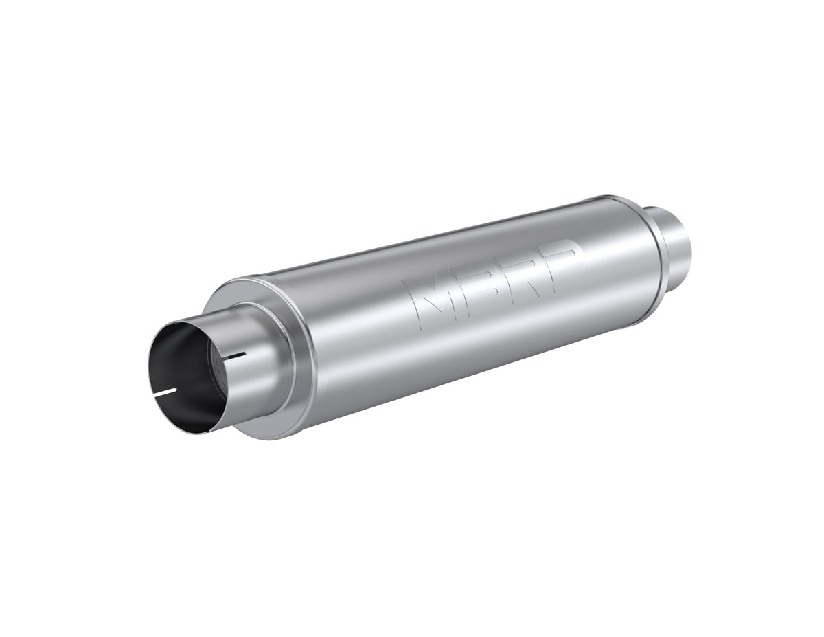 4 Inch Inlet/Outlet Quiet Tone Exhaust Muffler 24 Inch Body 6 Inch Diameter 30 Inch Overall MBRP
