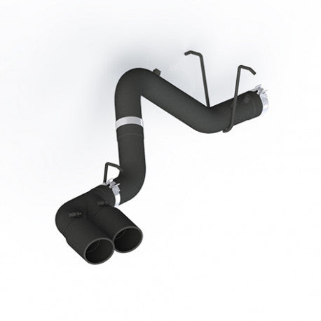 MBRP 2011 2019 Chevrolet GMC 2500 3500 Duramax Black Coated 4 Filter Back Dual Outlet Single Side S6033BLK