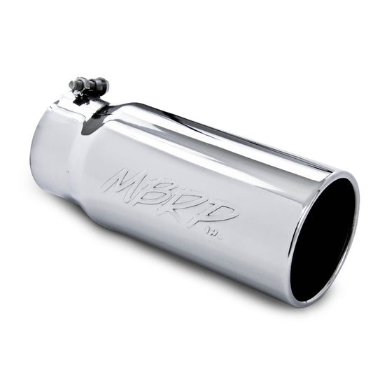 MBRP T304 Stainless Steel Tip; 5 OD Rolled Straight 4 inlet 12 length T5050