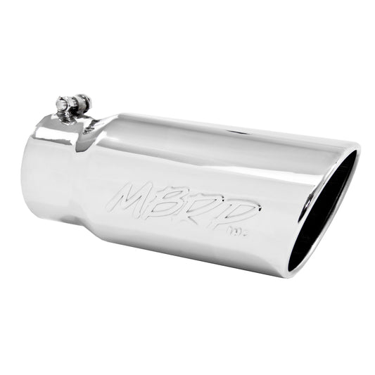 MBRP T304 Stainless Steel Tip; 5 OD Angled Rolled End 4 inlet 12 length T5051
