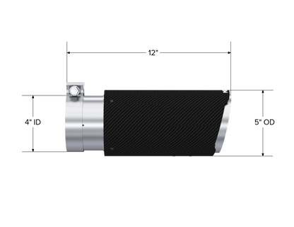 Universal Carbon Fiber Tip, 4-Inch ID 5-Inch OD Angle Cut Dual MBRP