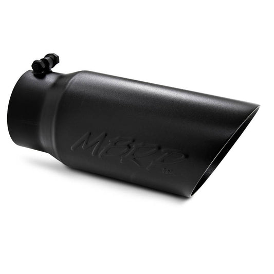 MBRP Black Coated Tip; 5 OD Dual Wall Angled 4 inlet 12 length T5053BLK