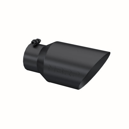 Black Coated Exhaust Tail Pipe Tip 6 Inch OD Dual Wall Angled 4 Inch Inlet 12 Inch Length  MBRP