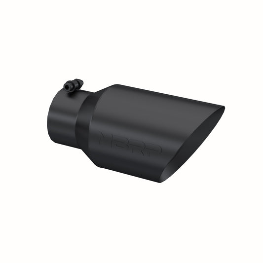 Black Coated Exhaust Tail Pipe Tip 6 Inch OD Dual Wall Angled 4 Inch Inlet 12 Inch Length  MBRP