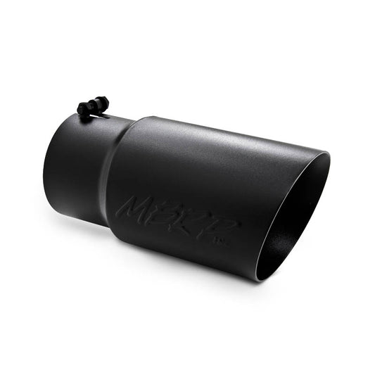 MBRP Black Coated Tip; 6 OD Dual Wall Angled 5 inlet 12 length T5074BLK
