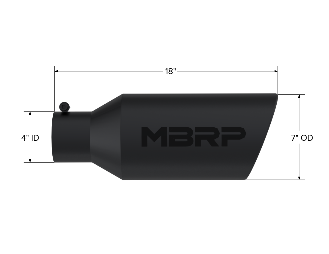 Exhaust Tip 7 Inch O.D. Rolled End 18 Inch Length MBRP