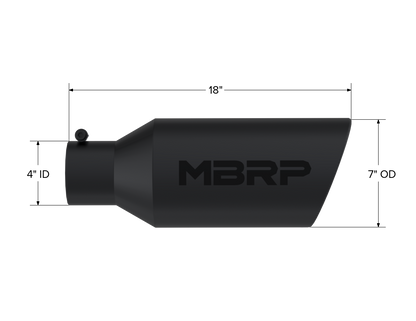 Exhaust Tip 7 Inch O.D. Rolled End 18 Inch Length MBRP