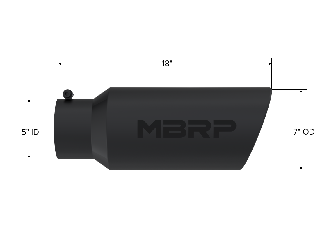 Exhaust Tip 7 Inch O.D. Rolled End 18 Inch Length MBRP