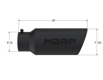 Exhaust Tip 7 Inch O.D. Rolled End 18 Inch Length MBRP