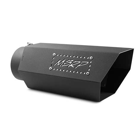 MBRP Black Coated Hex Tip; 5 ID; 6 OD; 16 length ; with Logo Plate T5166BLK